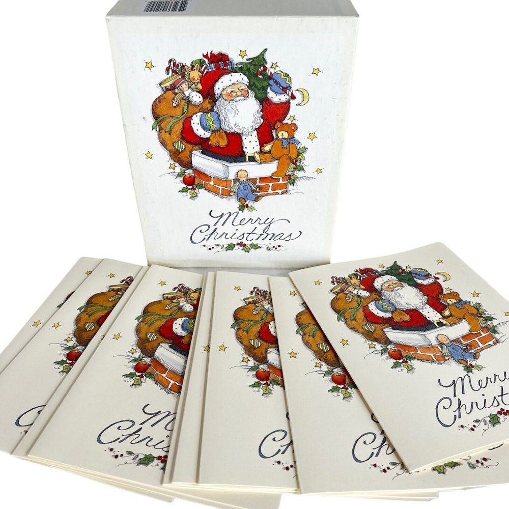 11 Lang Down The Chimney Christmas Cards Susan Winget 1995 Partial Box Santa VTG